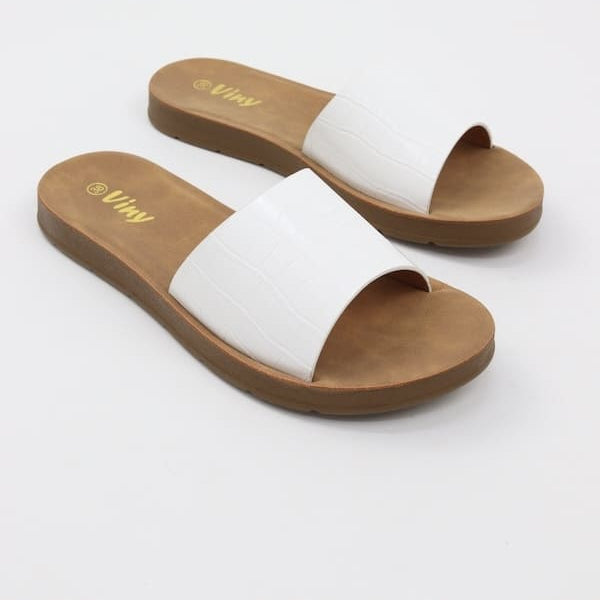 Women's Alligator Texture Slides