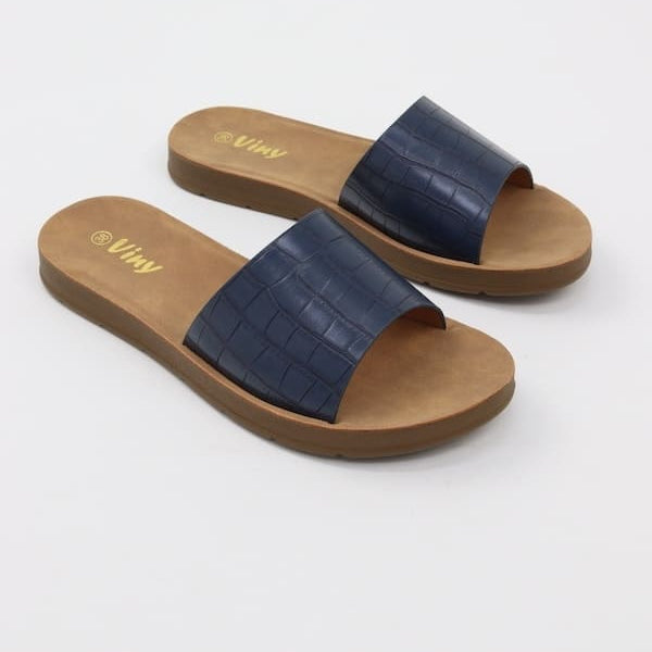 Women's Alligator Texture Slides