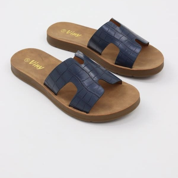 Women's Alligator Texture Slides