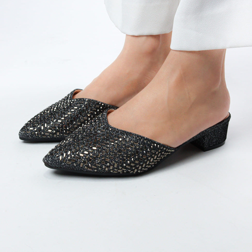 Women's Bling Block Mules