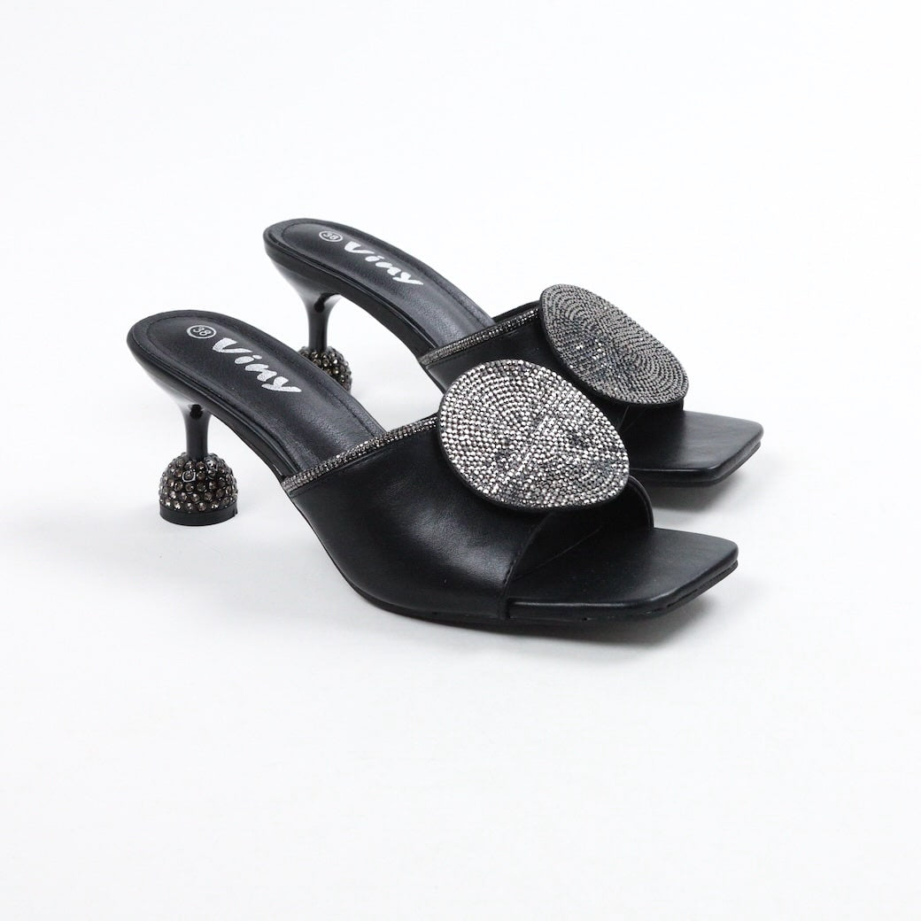 Viny Women's Round Sparkle Heels