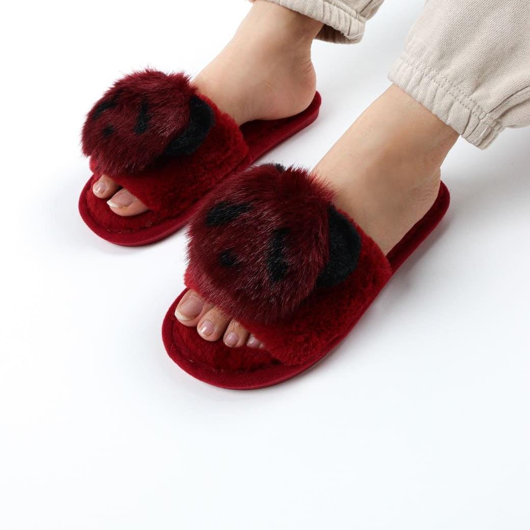 Viny - Faux Fur Panda Slipper For Women