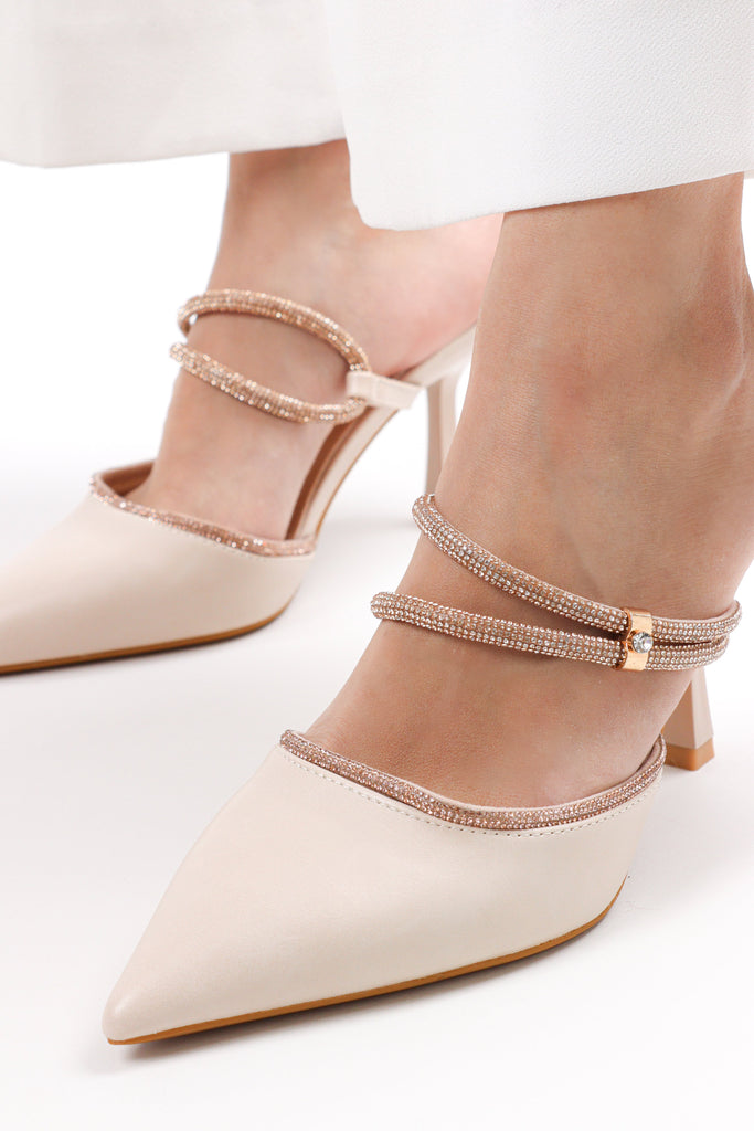 Women's color pop strap heels