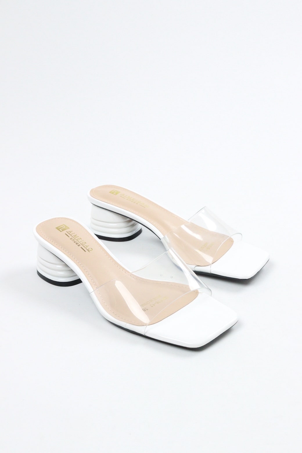 women's clear block heels