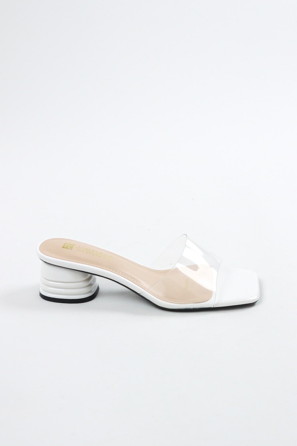 Women's Transparent Block Heels - White
