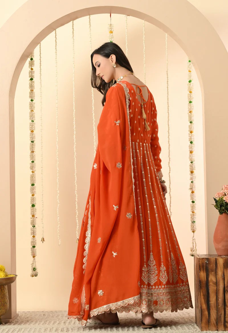 Coral Orange Kurta Set