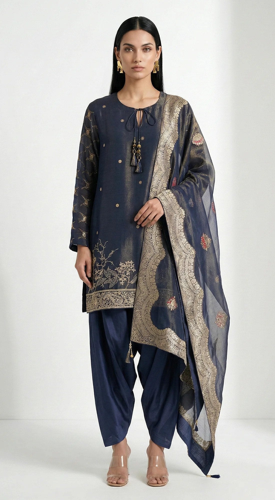 Black & Gold Kurta Set