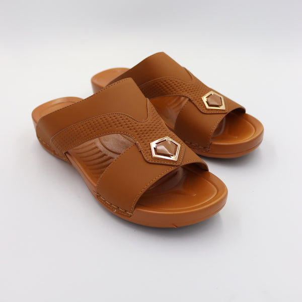 Men's Brown Ultra Soft Arabic Slippers