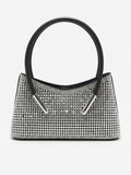 Viny Crystal Rounded Handle Mini Bag – Rhinestone Evening Handbag