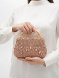 Viny Crystal Clutch Bag – Metal Handle