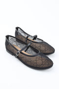 Women's Diamond Embellished Mesh Flats