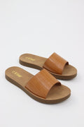 Women's Alligator Texture Slides