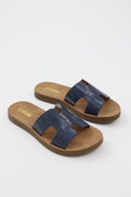 Women's Alligator Texture Slides
