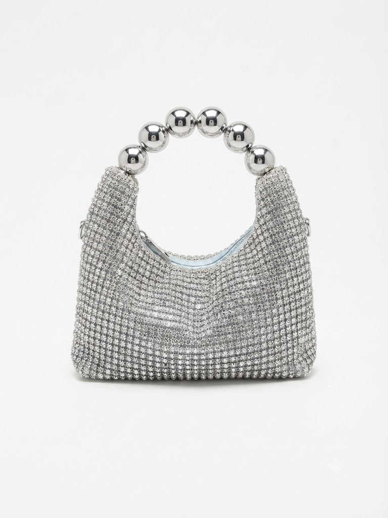 Viny Rhinestone Mini Bag – Beaded Handle
