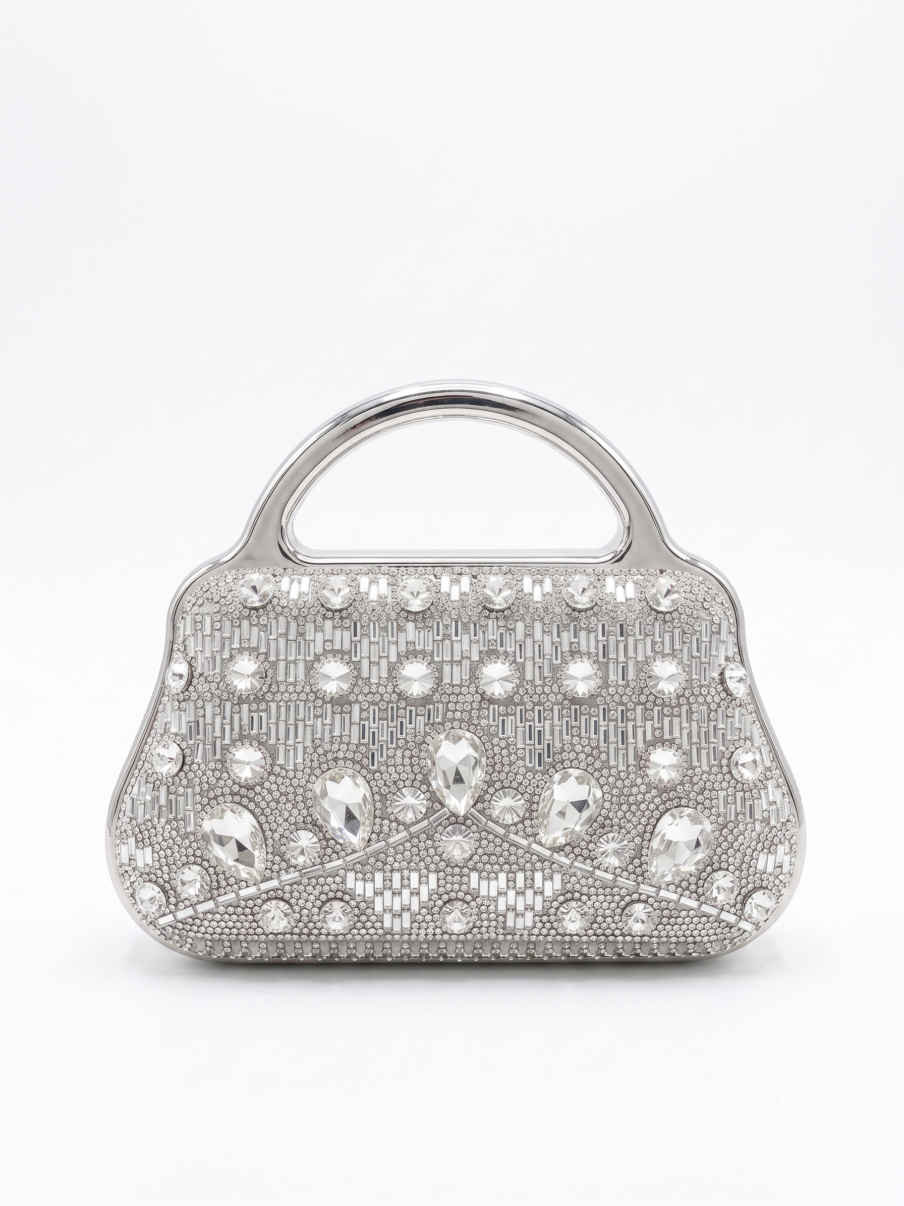 Viny Crystal Clutch Bag – Metal Handle