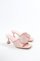 Pink Women's Round Sparkle Heels