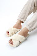 Viny - Cross Faux Fur Slipper