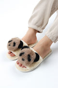 Viny - Faux Fur Panda Slipper For Women