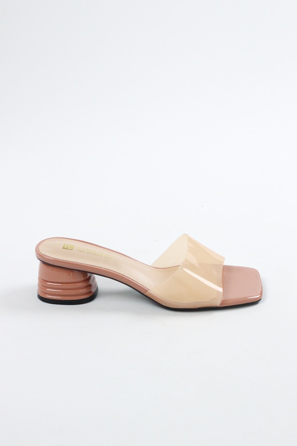 Women's Transparent Block Heels - Nude