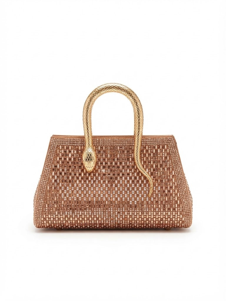 Viny Luxury Rhinestone Shoulder Bag – Snake Handle