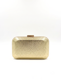 Viny Metallic Hard Shell Clutch – Textured Evening Bag