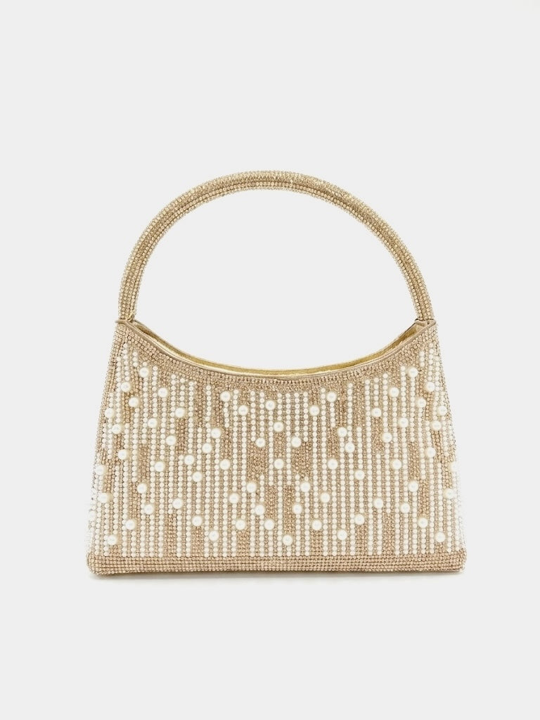 Viny Crystal Pearl Top Handle Bag