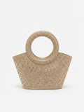 Viny Crystal Bucket Bag – Rhinestone & Baguette Embellished with Crystal Ring Handle