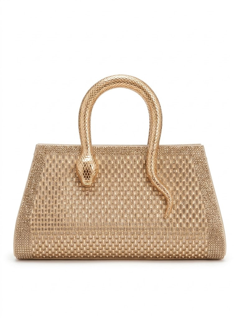 Viny Luxury Rhinestone Shoulder Bag – Snake Handle