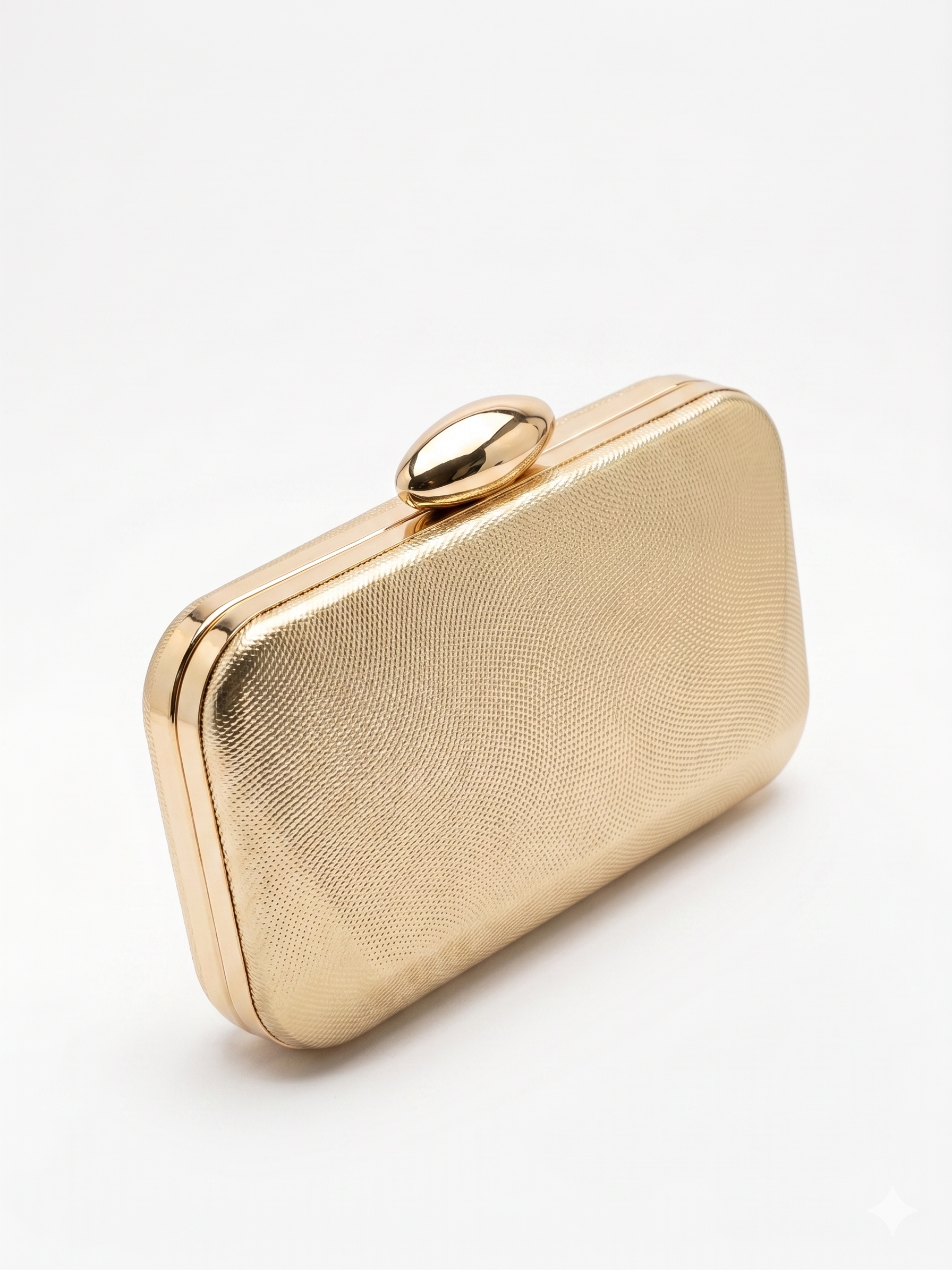 Viny Metallic Hard Shell Clutch – Textured Evening Bag