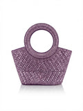 Viny Crystal Bucket Bag – Rhinestone & Baguette Embellished with Crystal Ring Handle