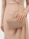 Viny Mirror Tile Clutch Bag – Crystal Top Handle