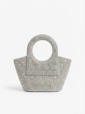 Viny Crystal Bucket Bag – Rhinestone & Baguette Embellished with Crystal Ring Handle