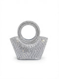 Viny Crystal Bucket Bag – Rhinestone & Baguette Embellished with Crystal Ring Handle