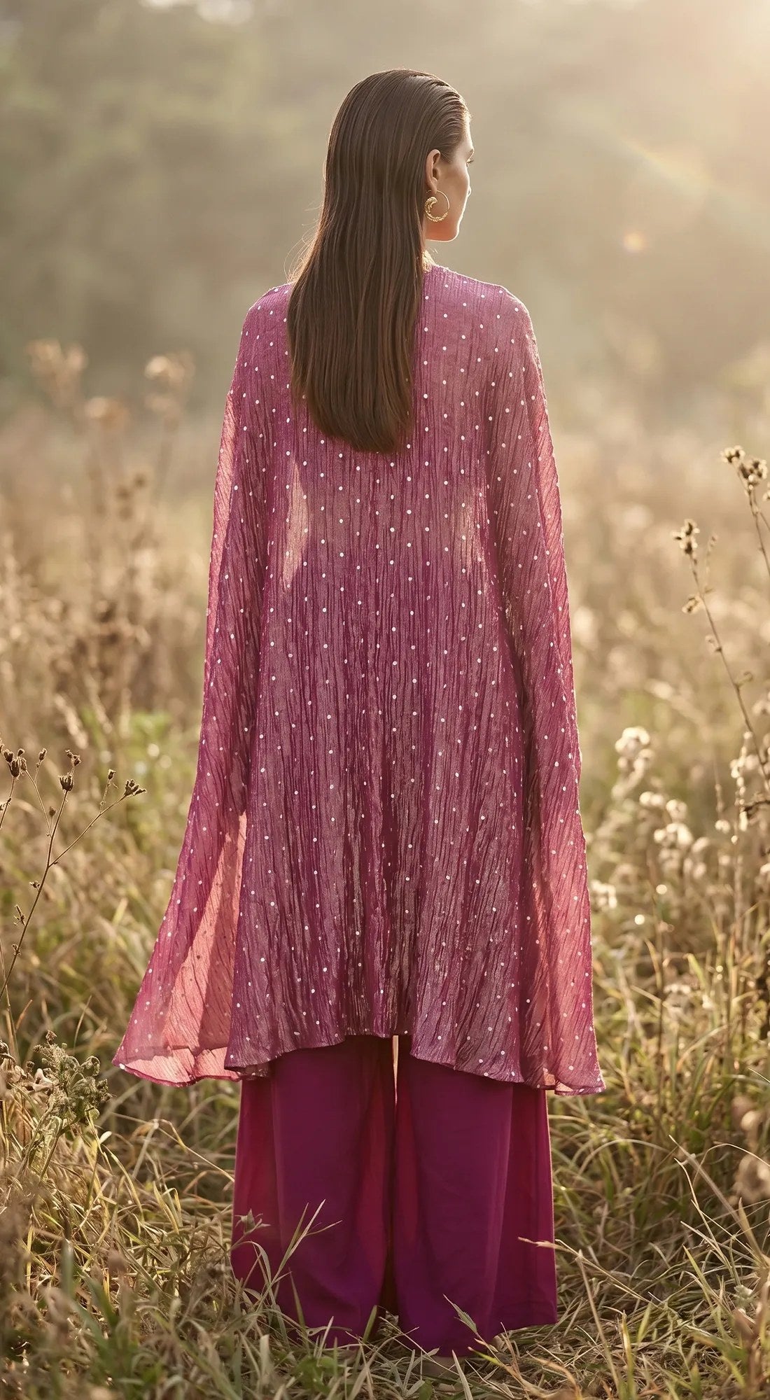 Wine Cape Palazzo Set