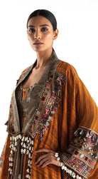 Rust Embroidered Kaftan Set