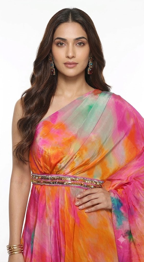 Sunset Draped Long Dress