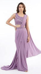 Lilac Draped Saree