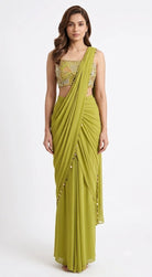Olive Gold Saree