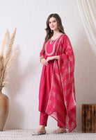 Wine Embroidered Anarkali Set
