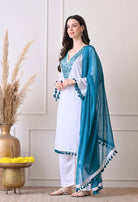 Ivory & Blue Print Kurta Set