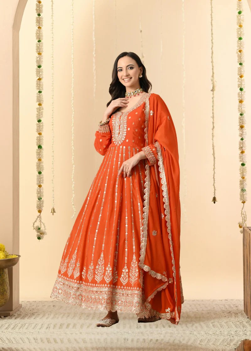 Coral Orange Kurta Set
