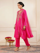 Rani Pink Embroidered Kurta Set