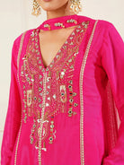 Rani Pink Embroidered Kurta Set
