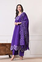 Purple Embroidered Kurta Set