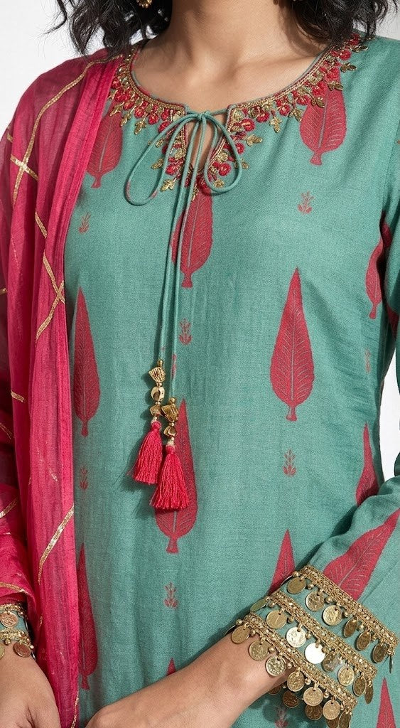Teal Green Kurta Set