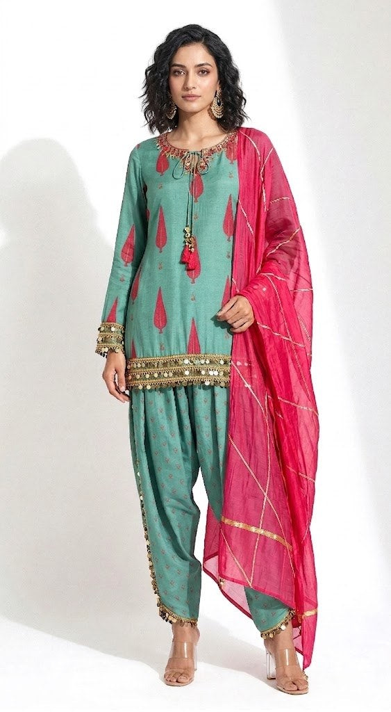 Teal Green Kurta Set