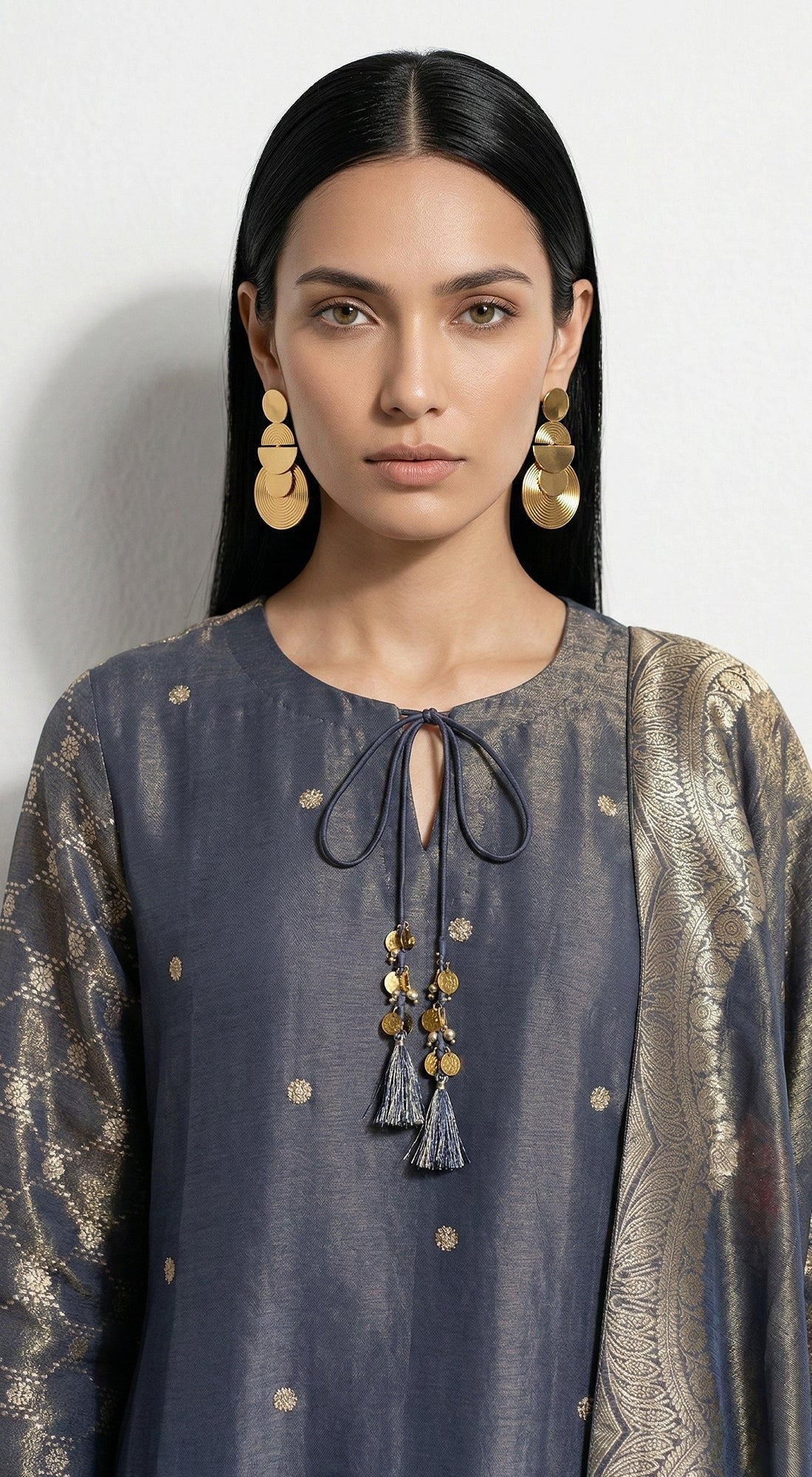 Black & Gold Kurta Set