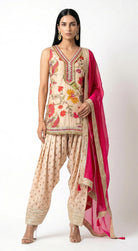 Ivory & Pink Sharara Set