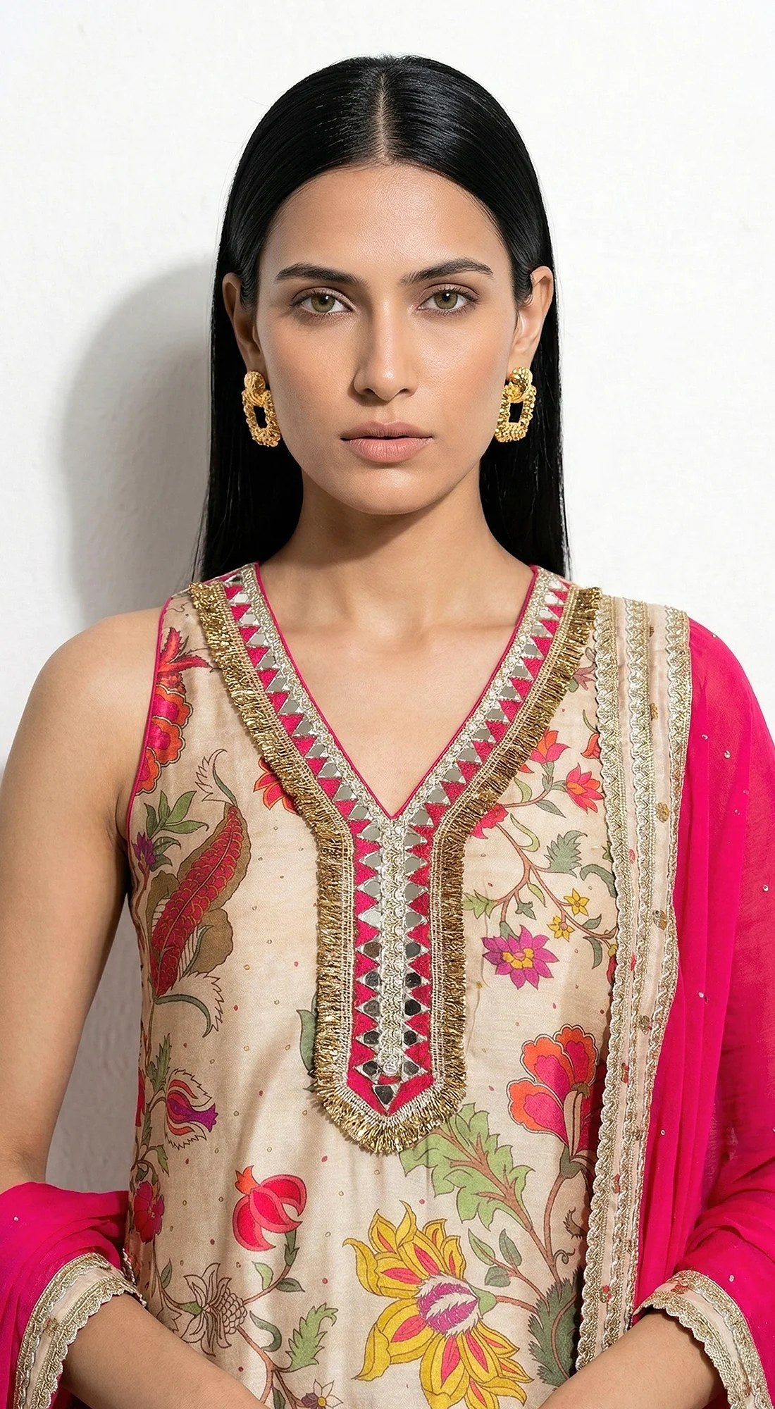 Ivory & Pink Sharara Set