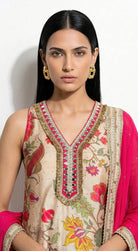 Ivory & Pink Sharara Set
